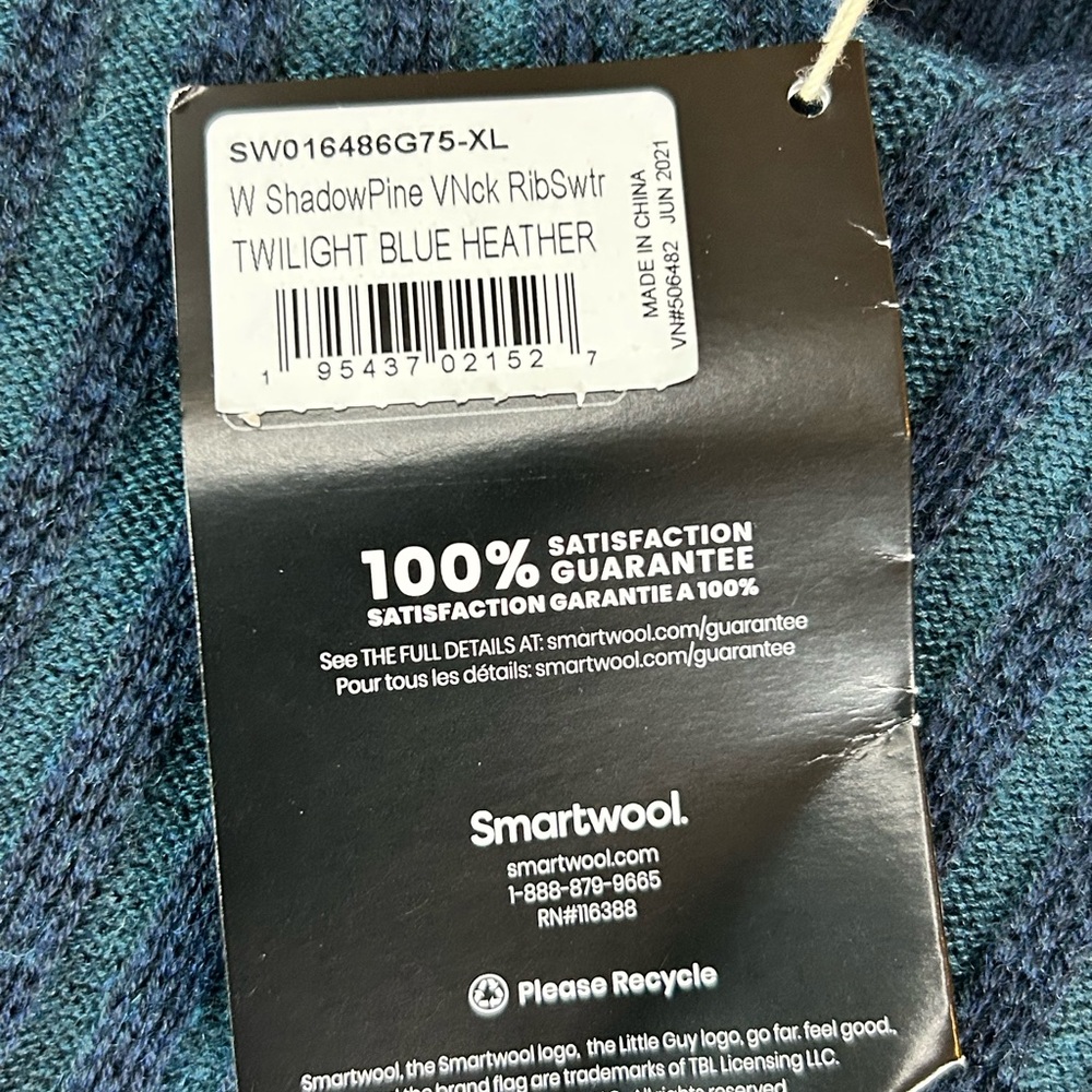 Smartwool Shadow Pine Colorblock Sweater Twilight Blue Heather Women’s Size XL - Picture 8 of 13